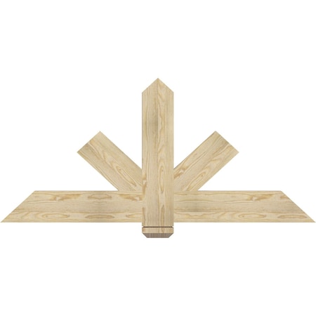 Ekena Millwork Kennewick Rough Sawn Timber Gable Bracket, Douglas Fir, 60"W x 27"H x 2"D x 6"F, 11/12 Pitch GBW060X27X0206KEN00RDF